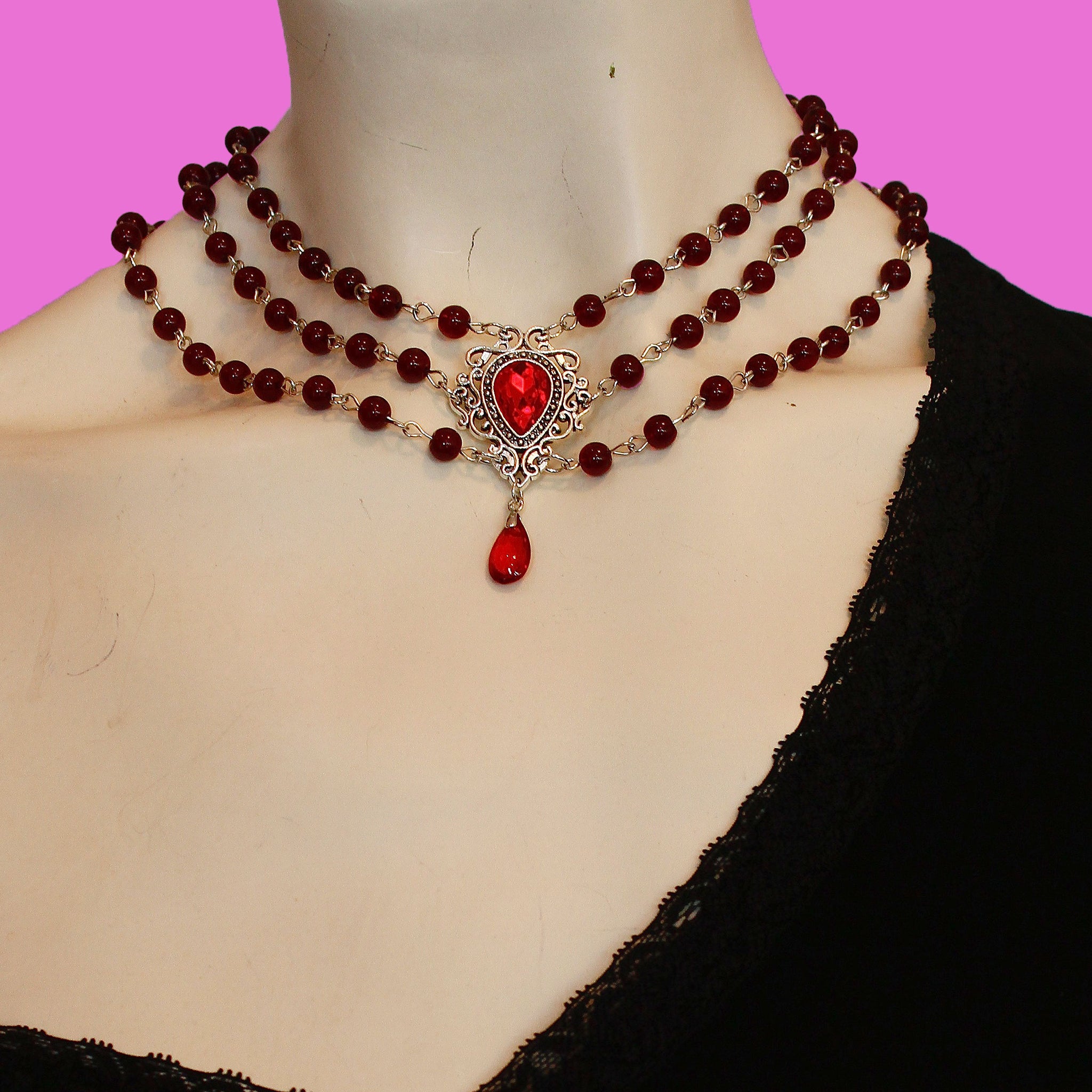 Ruby Red Necklace - MAZI