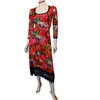 floral dress with 3 quarter sleeves