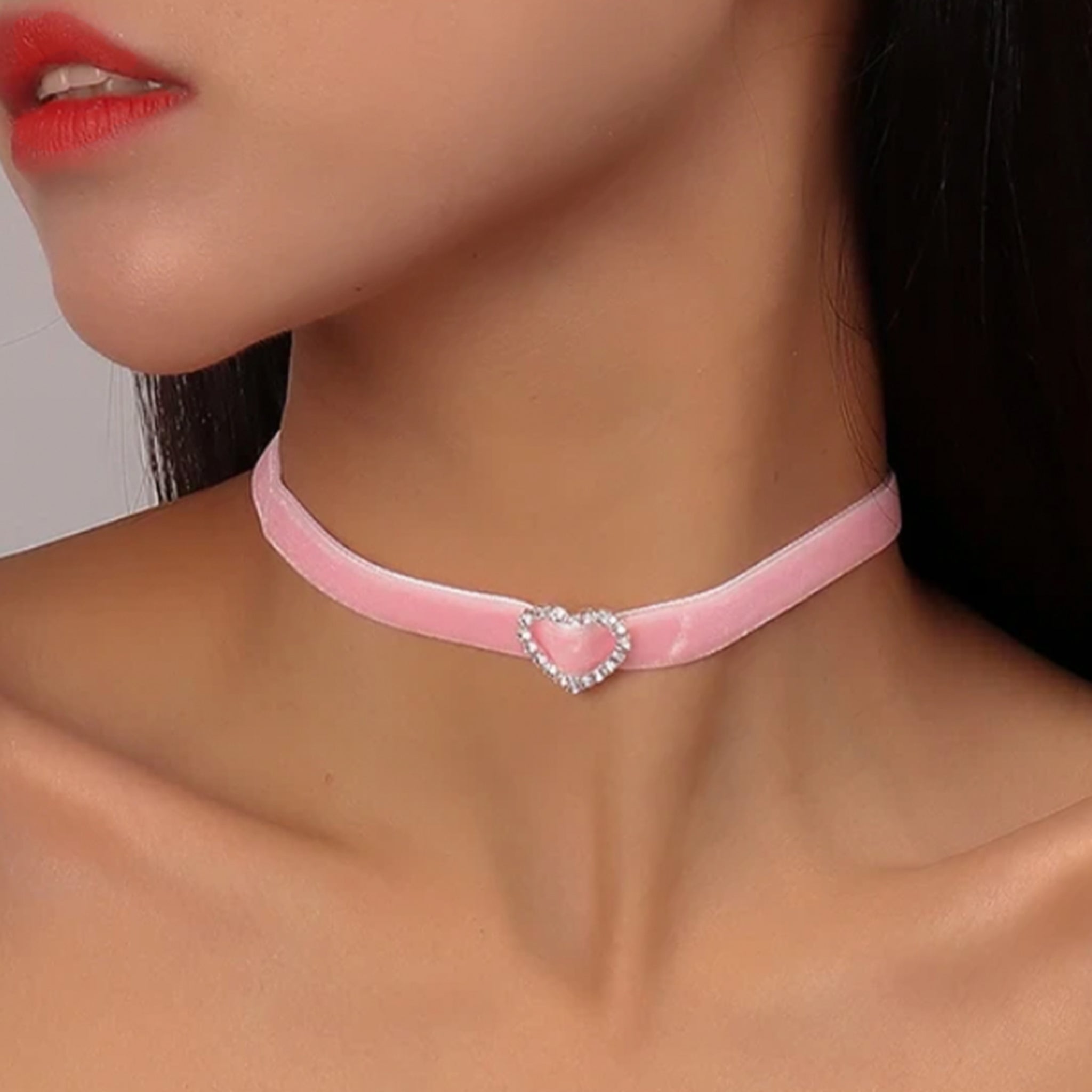 The Pink Heart Choker - MAZI