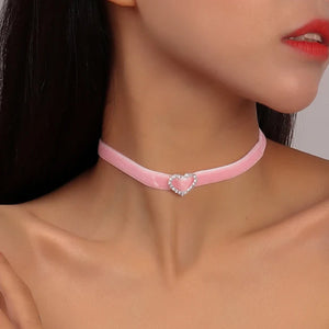 The Pink Heart Choker - MAZI