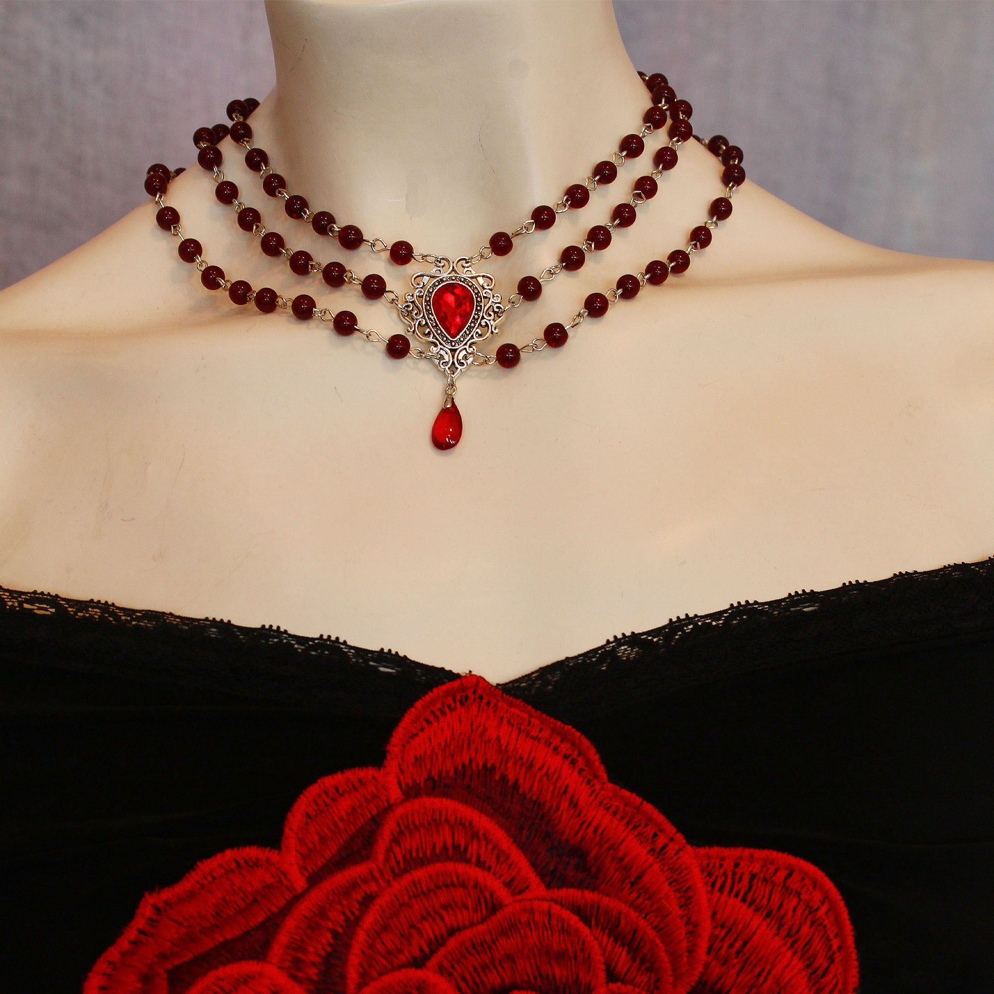 Ruby Red Necklace - MAZI